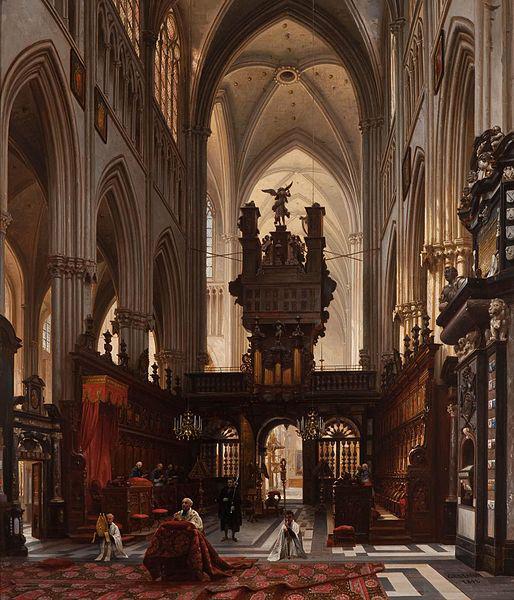 Victor-Jules Genisson Interior of the 'Sint-Salvatorkathedraal' in Bruges oil painting image